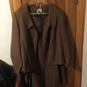 Brown skirt suit